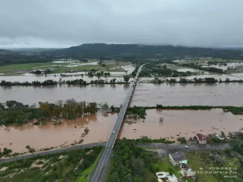 Níveis do rio Taquari começa a diminuir (Foto: AI Prefeitura/Arquivo FM)