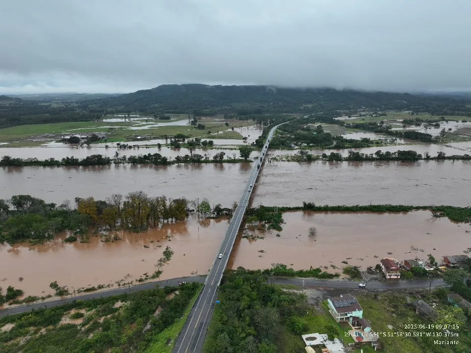 Níveis do rio Taquari começa a diminuir (Foto: AI Prefeitura/Arquivo FM)