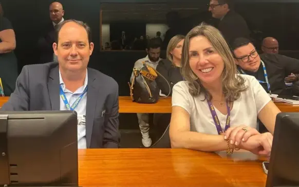 Prefeitos de Venâncio Aires e Lajeado durante reunião da bancada gaúcha. (Foto: AI Prefeitura)