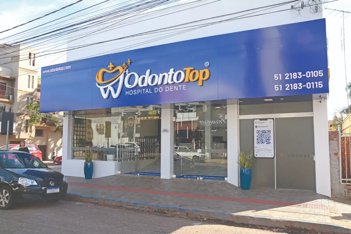 OdontoTop está localizada na rua Osvaldo Aranha, 1459, no Centro de Venâncio Aires (Foto: Divulgação)