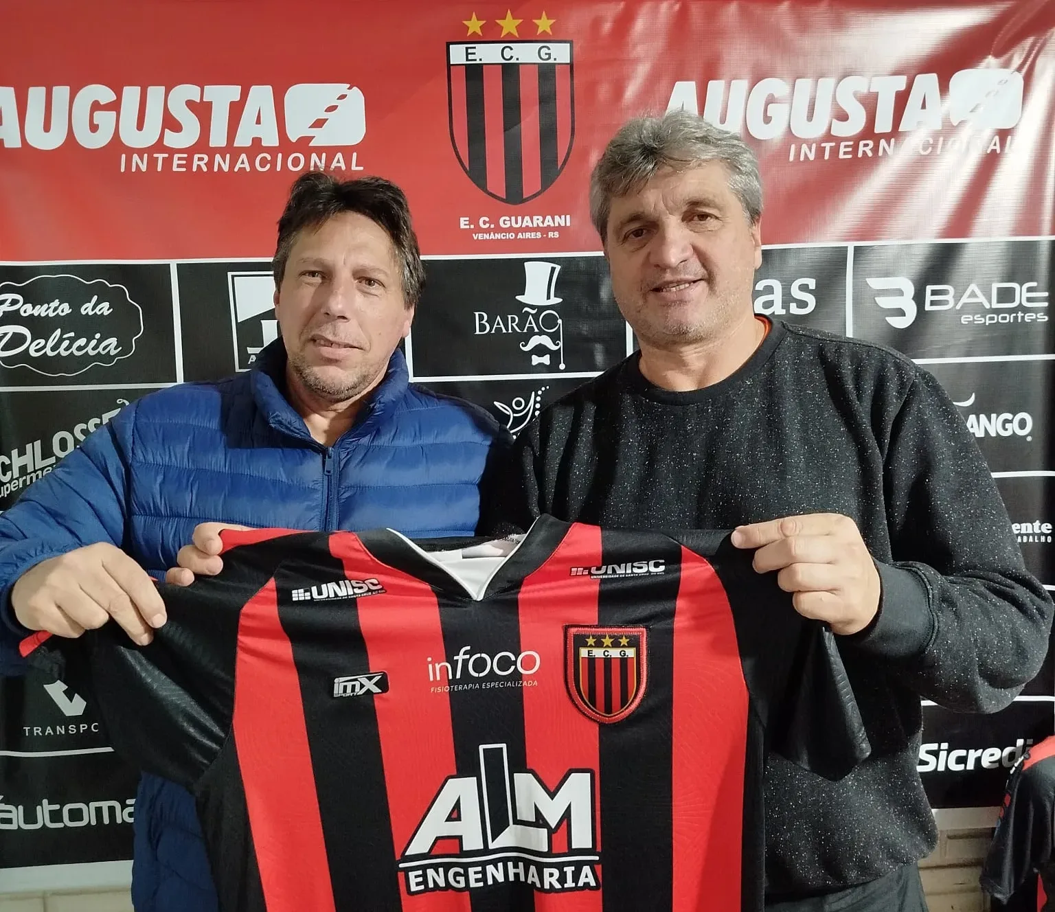 Presidente Jorge Antônio da Silveira e o treinador Gilmar Iser (Foto: Divulgação)