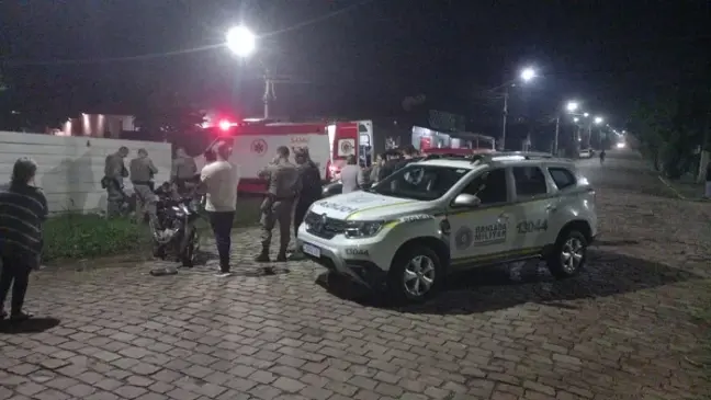 Samu e Brigada Militar atenderam a ocorrência (Foto: Reprodução/WhatsApp)