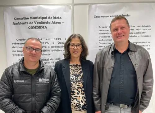 Vice-presidente Antônio Machado, secretária Norma Barden e presidente Marco Aurélio Holz
(Foto: Arquivo pessoal)