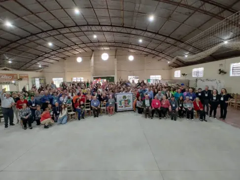 Encontro dos Weiss em Vila Teresinha, em 2023, celebrou os 150 anos da família no Brasil (Foto: Arquivo pessoal)