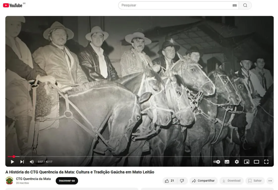 Eraldo Costa (quarto da esquerda para a direita) trouxe o movimento tradicionalista para Mato Leitão