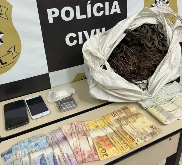 Materiais apreendidos pela Polícia Civil - Foto: Divulgação/Polícia Civil