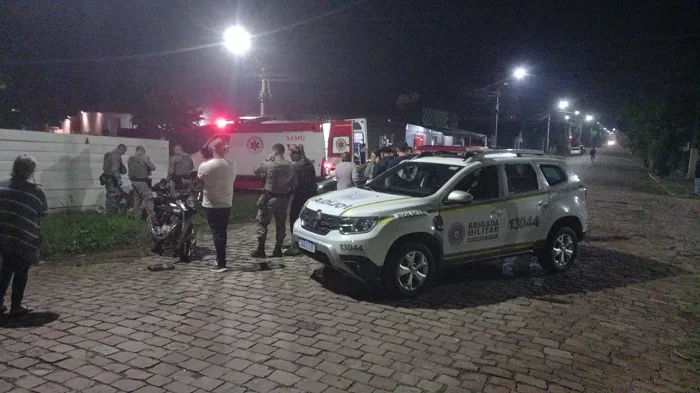 Samu e Brigada Militar atenderam a ocorrência (Foto: Reprodução/WhatsApp)