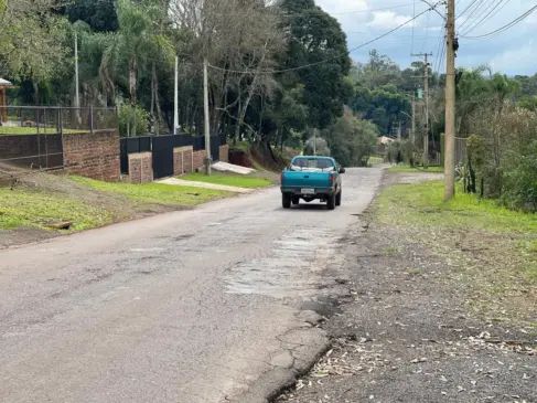 Trecho da VRS-816 no bairro Grão-Pará (Foto: Júnior Posselt/Folha do Mate)
