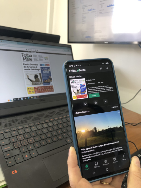 Aplicativo facilita o acesso às notícias publicadas no site Folha do Mate
(Foto: Leonardo Pereira/Folha do Mate)