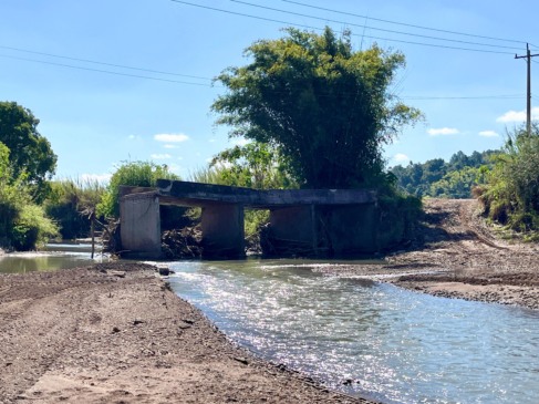 Uma das pontes que será reconstruída fica em Linha Arroio Grande (Foto: Júnior Posselt/Folha do Mate)