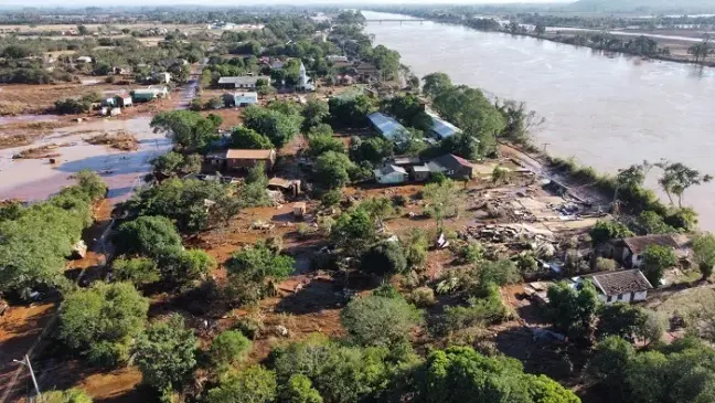 Vila Mariante, após a enchente do rio Taquari, em maio de 2024 (Foto: Renan Zarth/Terra FM)