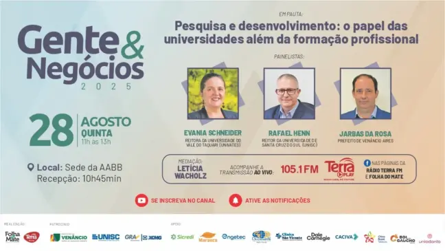 Evento ocorre às 11h da manhã (Imagem: Folha do Mate)