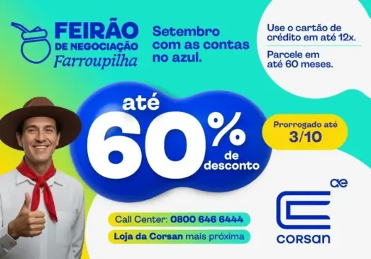 Feirão é uma oportunidade de regularizar débitos com a empresa (Imagem: AI Corsan)