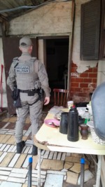 Brigada Militar e Polícia Civil atenderam a ocorrência na manhã desta sexta-feira (Foto: Alvaro Pegoraro/Folha do Mate)