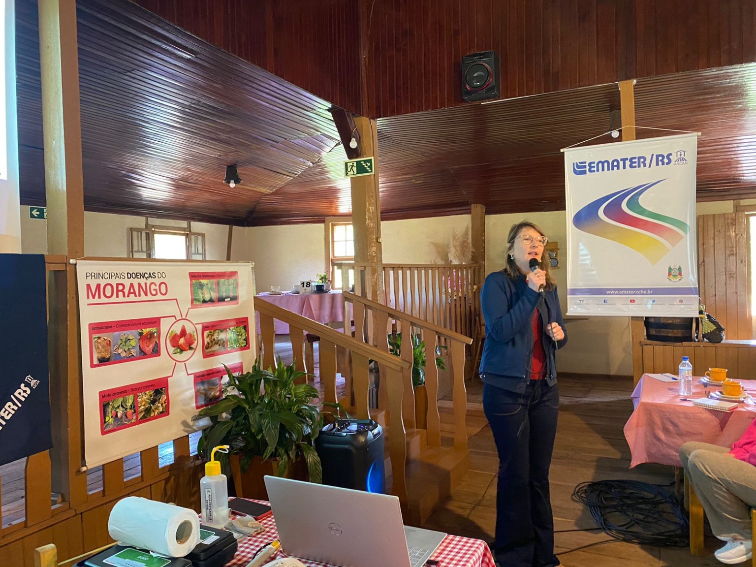 Engenheira agrônoma da Emater Djeimi Janisch, avalia o evento como oportunidade de integração e valorização regional (Foto: Júlia Brandenburg/Folha do Mate)