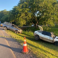 Acidente ocorreu no quilômetro 66 na RSC-287 (Foto: Júlia Brandenburg/Folha do Mate)