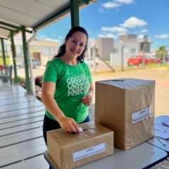 A professora Lillian Karen Vera Espíndola participou do processo consultivo na Emef Benno Breunig (Fotos: Júnior Posselt/Folha do Mate)