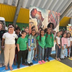 Entre as atividades, houve o Desfile de Penteados Afros, organizado com a colaboração das famílias (Foto: Débora Kist/Folha do Mate)