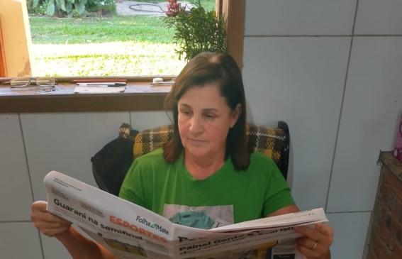 Zilá da Silva Fett, de Linha Taquari Mirim, fez a cirurgia no olho esquerdo dia 1º de novembro (Foto: Arquivo pessoal)