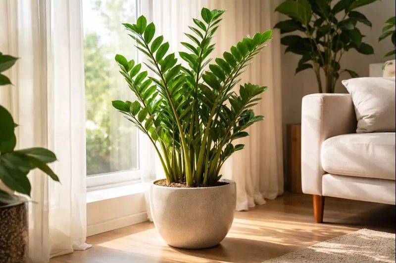 Este é canto da casa onde a zamioculca engorda os caules e não amarela Este é canto da casa onde a zamioculca engorda os caules e não amarela