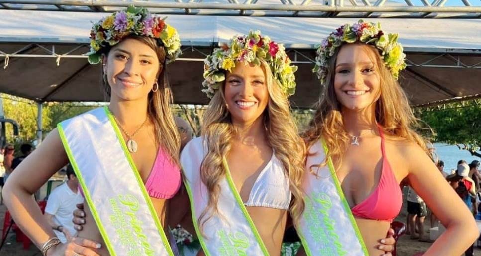 Atuais soberanas: rainha Taliana Beatriz da Silva, princesas Natália Souza Bauermann e Brenda Cemin da Cruz (Foto: Divulgação) Atuais soberanas: rainha Taliana Beatriz da Silva, princesas Natália Souza Bauermann e Brenda Cemin da Cruz (Foto: Divulgação)