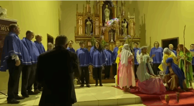 Encenação do presépio vivo será realizada ao som de canções entoadas pelos corais (Foto: Divulgação)