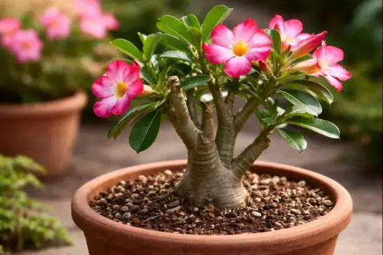 rosa-do-deserto — o macete que aumenta a floração da planta no ano seguinte