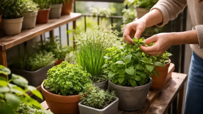 7 ervas aromáticas fáceis de cultivar na sacada