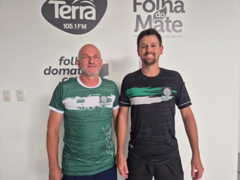 Presidente Claudionor Bitello e coordenador Alan Schuster projetam o ano da entidade
(Foto: Leonardo Pereira/Folha do Mate)