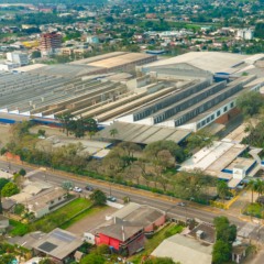 Imagem &aacute;rea da unidade fabril em Ven&acirc;ncio Aires (Foto: Gelson Pereira)