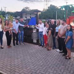 Descerramento da placa inaugural (Foto: Claudio Froemming/Divulga&ccedil;&atilde;o)