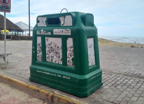 Modelo de contêiner exclusivo para vidros chamou a atenção de morador de Venâncio Aires pela disponibilidade a qualquer momento (Foto: Reprodução/Prefeitura de Torres)