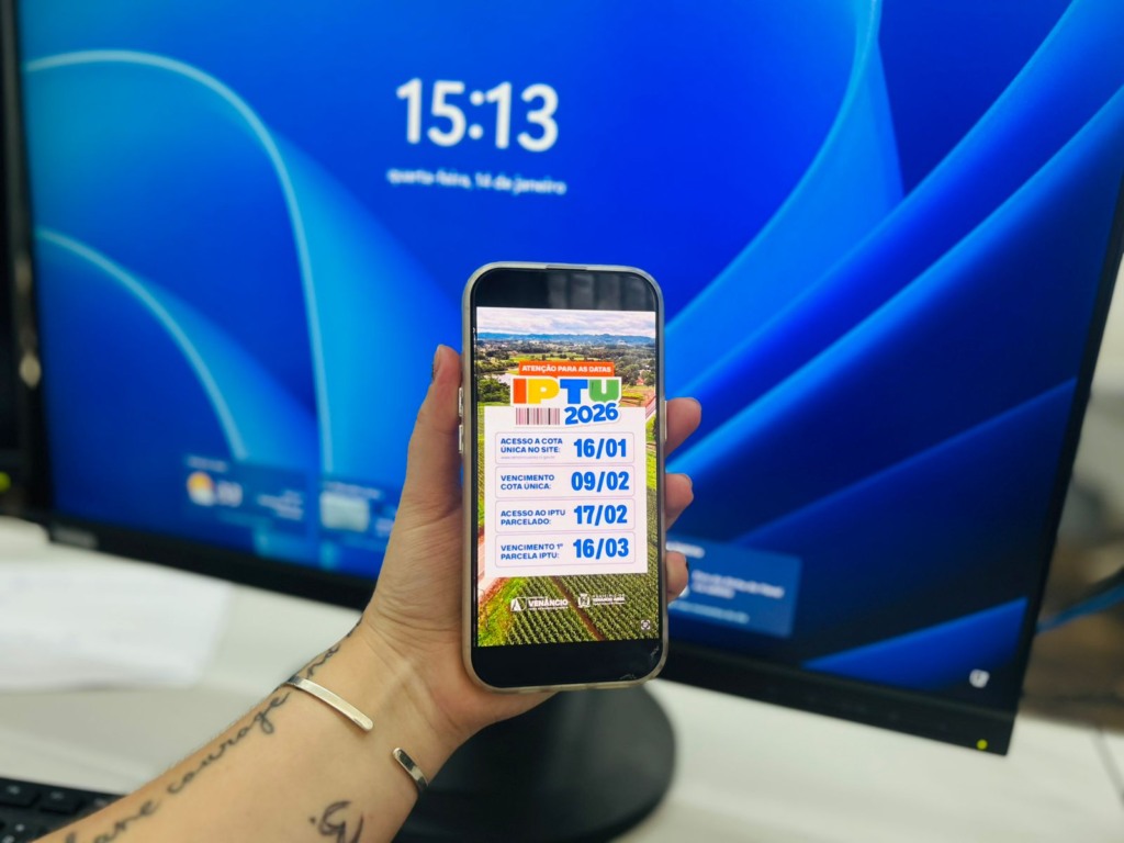 Novidade deste ano é o aplicativo Cidadão Online Venâncio, que disponibiliza guias digitais para pagamento (Foto: AI Prefeitura) Novidade deste ano é o aplicativo Cidadão Online Venâncio, que disponibiliza guias digitais para pagamento (Foto: AI Prefeitura)