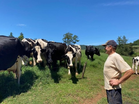 Aloisio Finkler, de São Miguel-Vila Santa Emília: “Vejo o setor leiteiro em crise.” (Foto: Débora Kist/Folha do Mate)