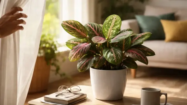 5 posições ideais de luz que mantêm o desenho da maranta tricolor intacto por muito mais tempo