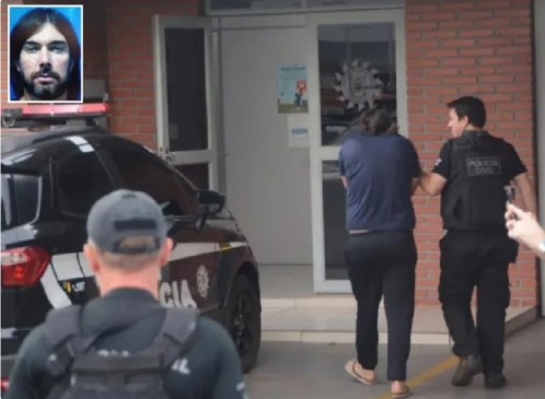 Foto mostra Dieike Andrigo de Mello (detalhe) sendo preso pela Polícia, em 2023, na chamada Operação Enxuta (Foto: Arquivo FM)